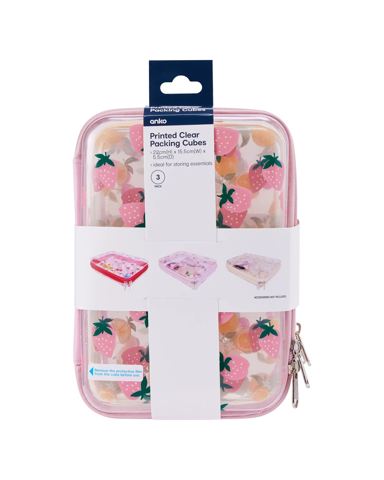 Anko 3 Pack Printed Clear Packing Cubes 6 of 6