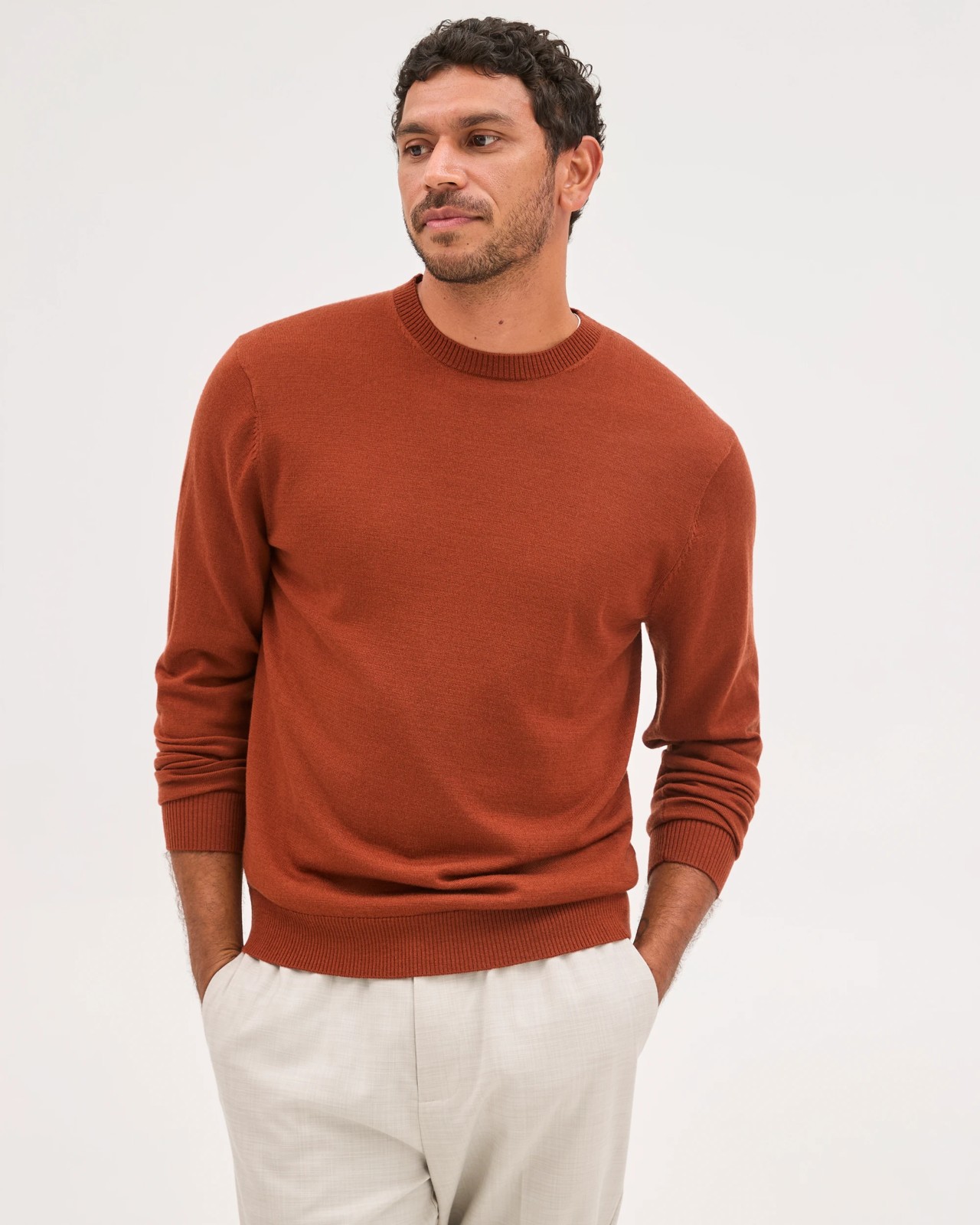 Preview Australian Merino Wool Knit Jumper - Rust  3 of 5