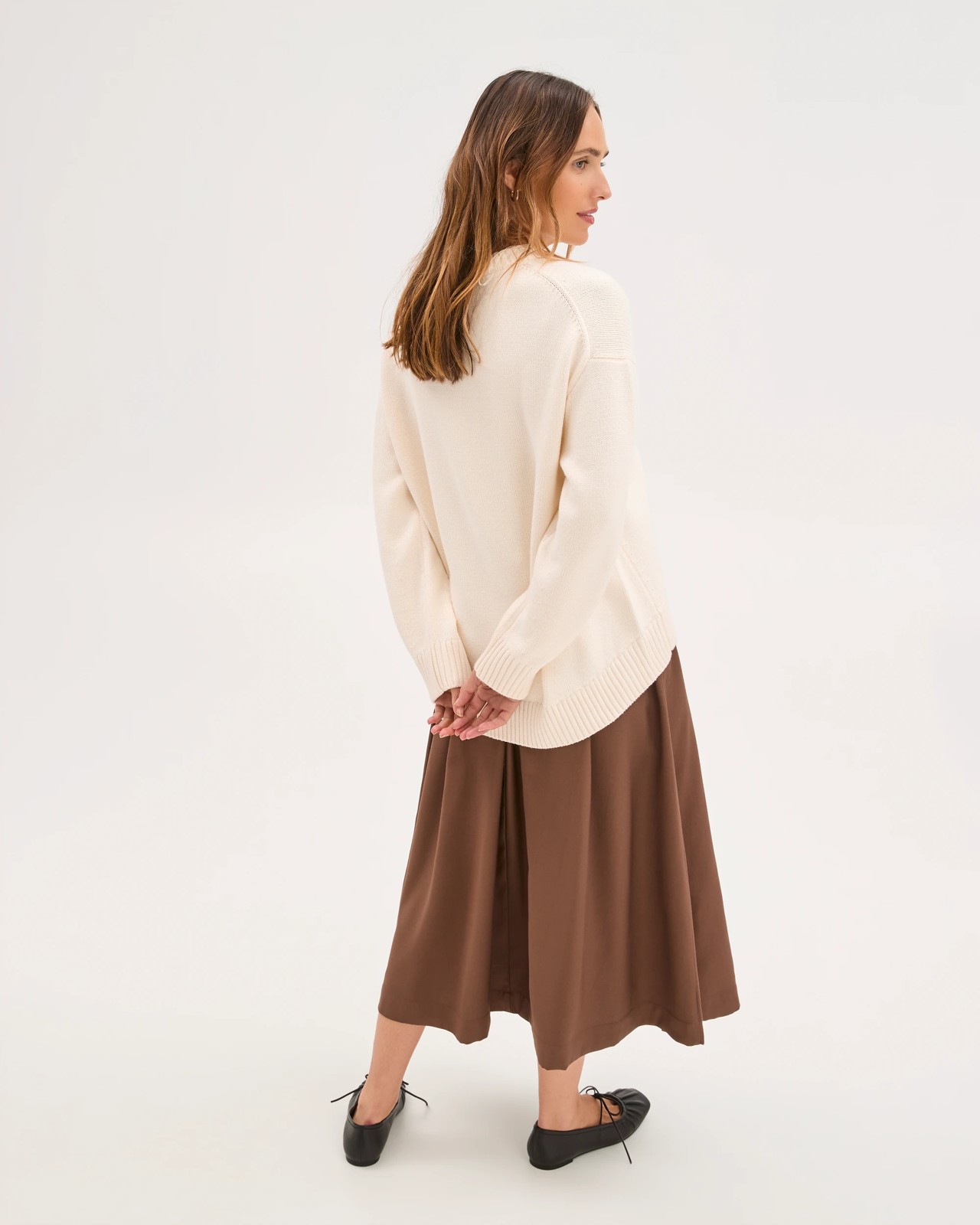 Australian Cotton Blend Oversized Sweater - Pearl 6 of 6