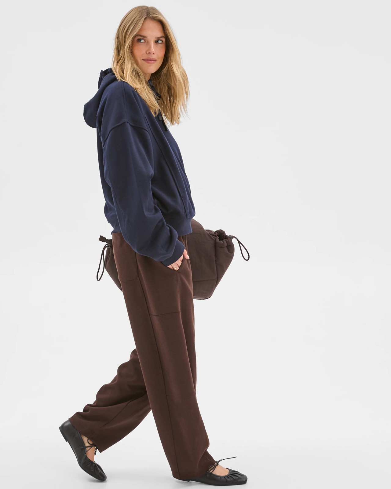 Lily Loves Panelled Hoodie - Deep Navy 3 of 5