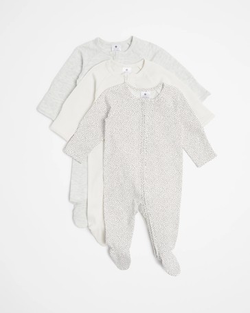 Baby Organic Cotton Coveralls 3 Pack