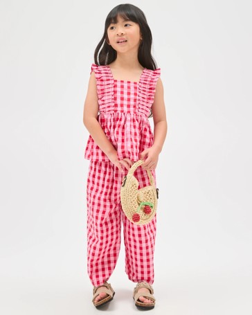 Fashion Woven Top and Pants 2 Piece Set