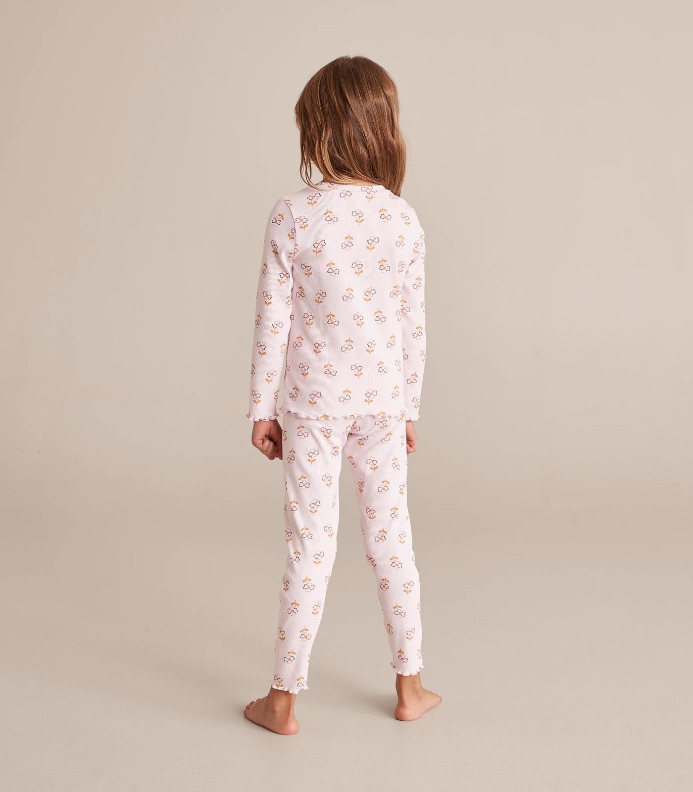 Organic Cotton Floral Rib Pyjama Set 5 of 5