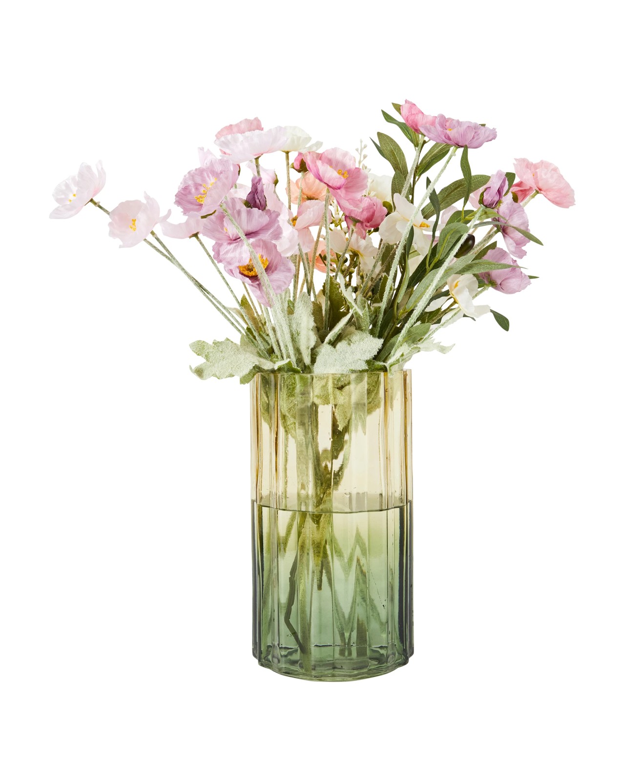 Anko Green Wavy Ombre Glass Vase 2 of 5