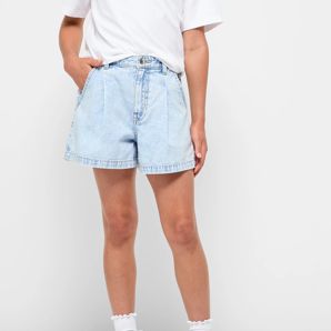 Tie Waist Knit Denim Shorts thumbnail 2