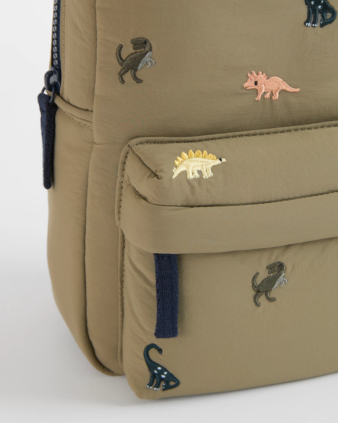 Kids Embroidered Kinder Backpack - Khaki 2 of 2