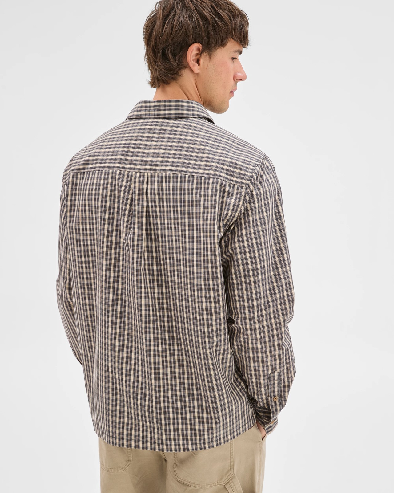 Commons Australian Cotton Business Shirt - Black Check 6 of 6