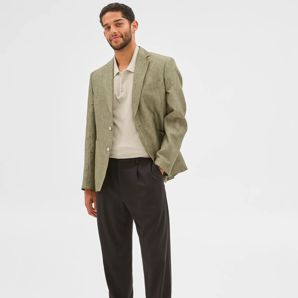 Tailored Fit European Linen Blazer - Preview thumbnail 2