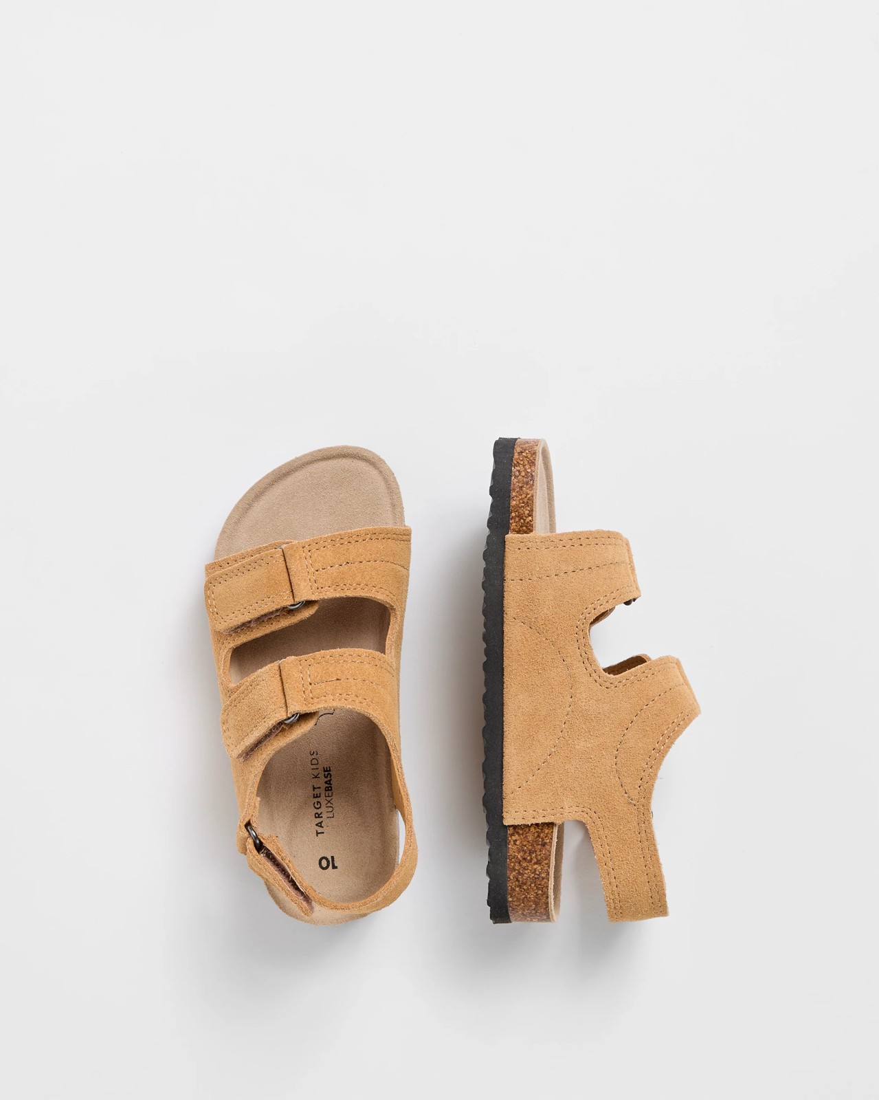 Stitch Suede Leather Moulded Cork Sandals - Chestnut 3 of 3
