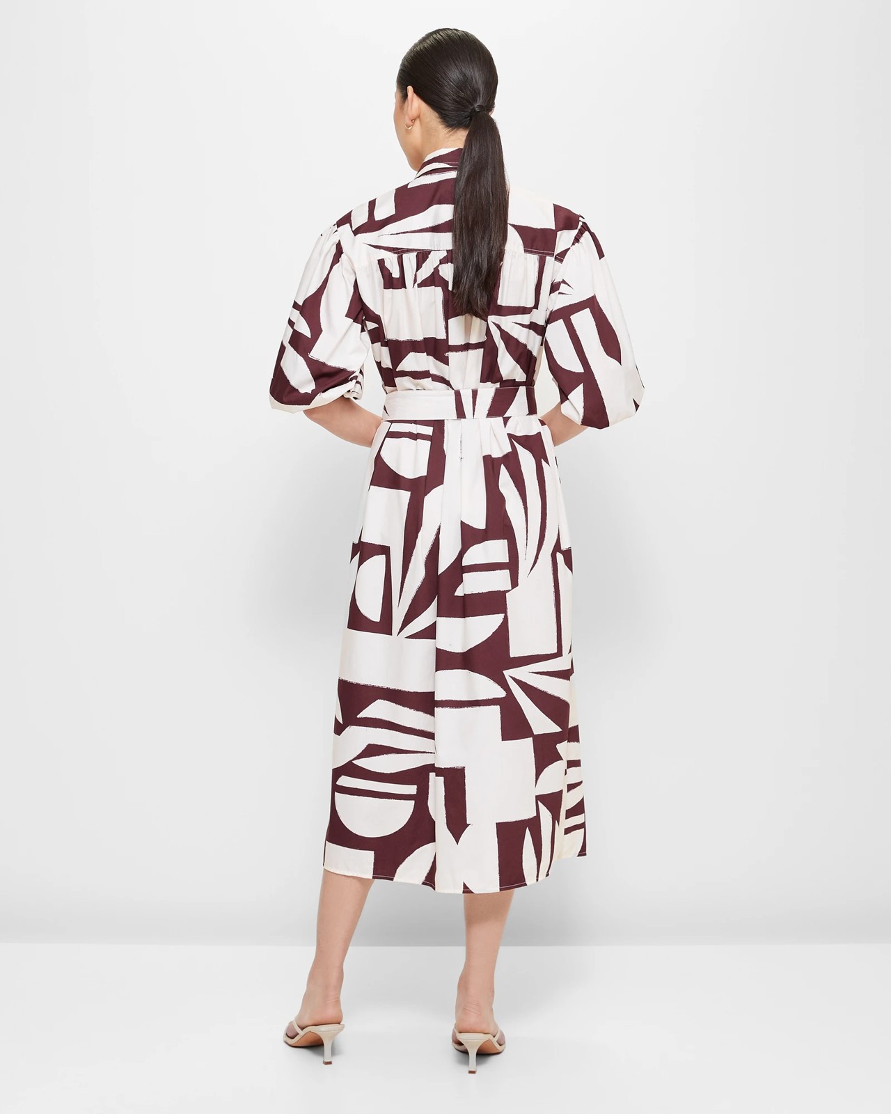 Gathered Detail Belted Shirt Dress - Preview 5 of 6