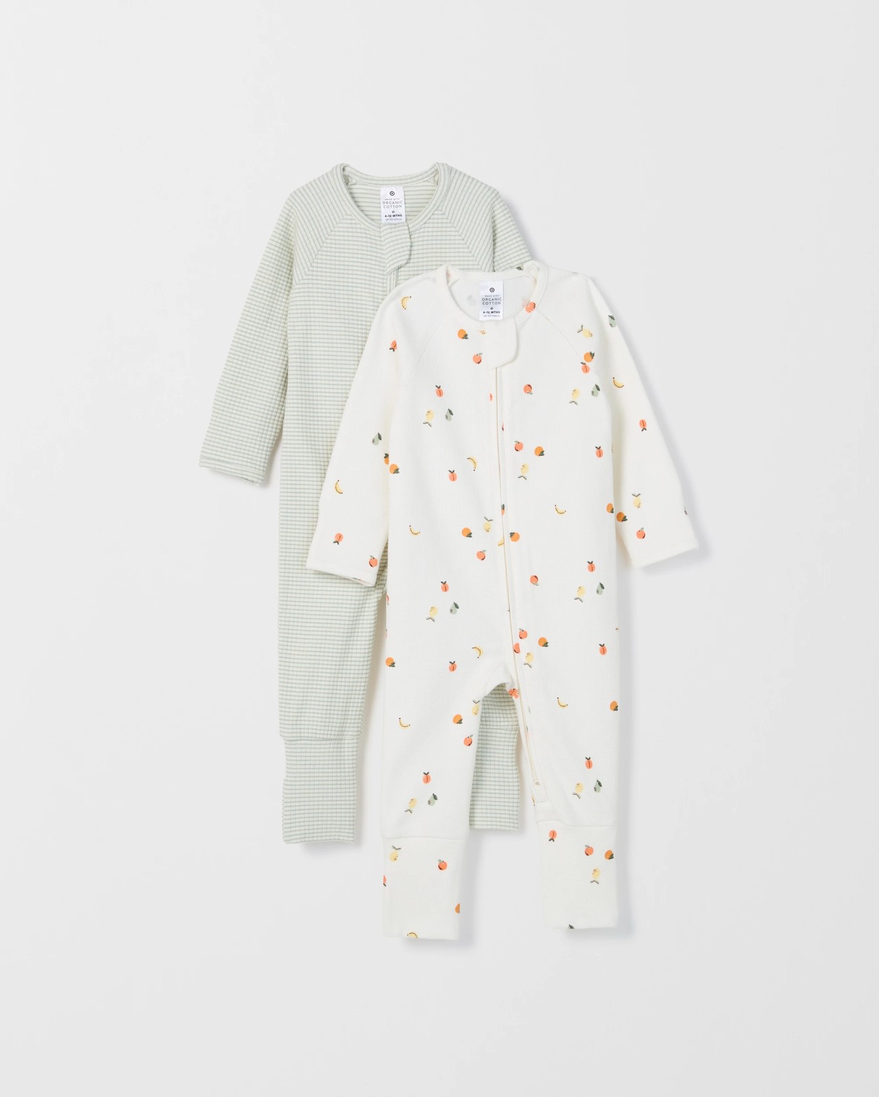 Baby Organic Cotton 2 Pack Waffle/Rib Zip Elevated Coverall 3 of 4