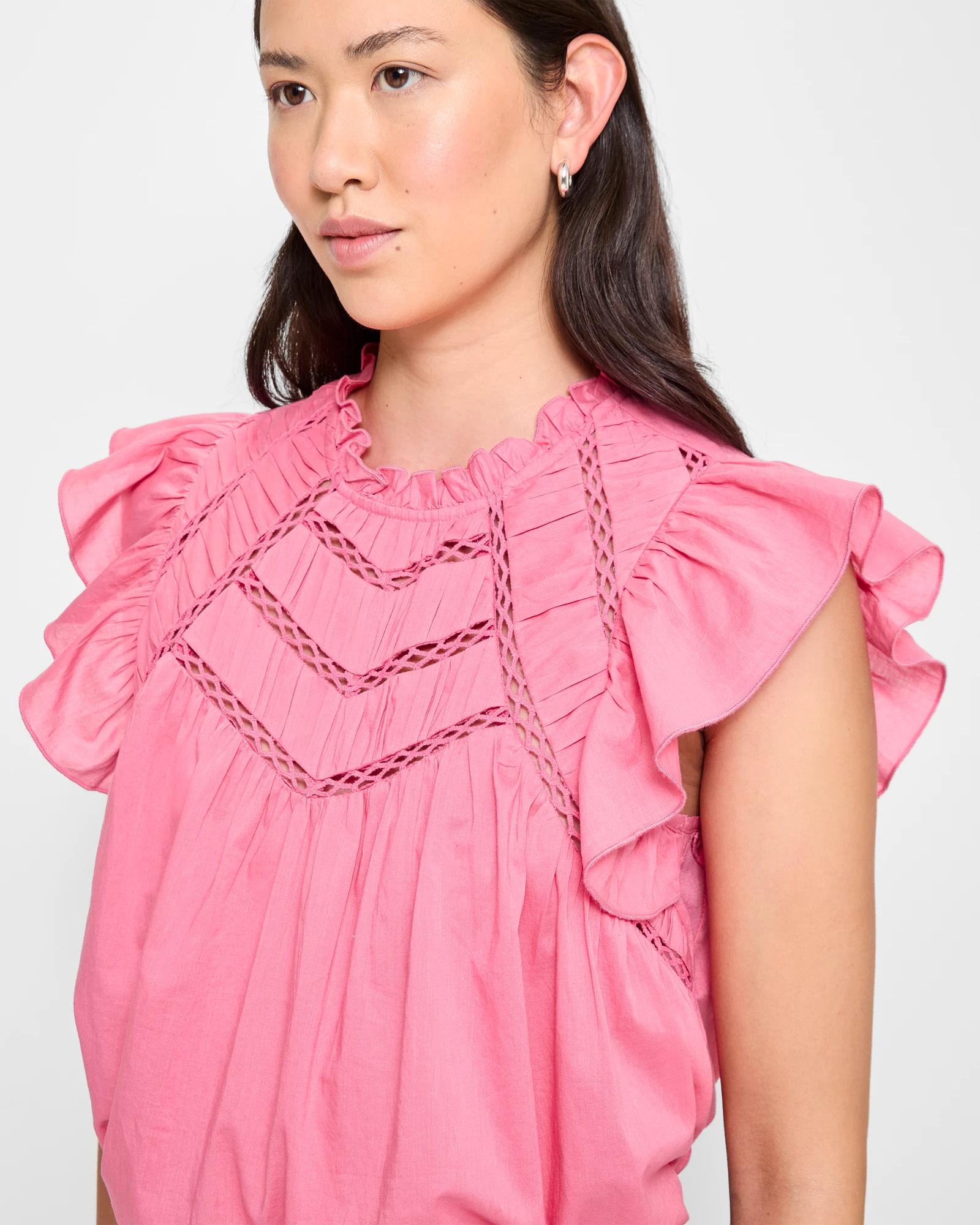 Pintuck Frill Sleeve Blouse | Target Australia