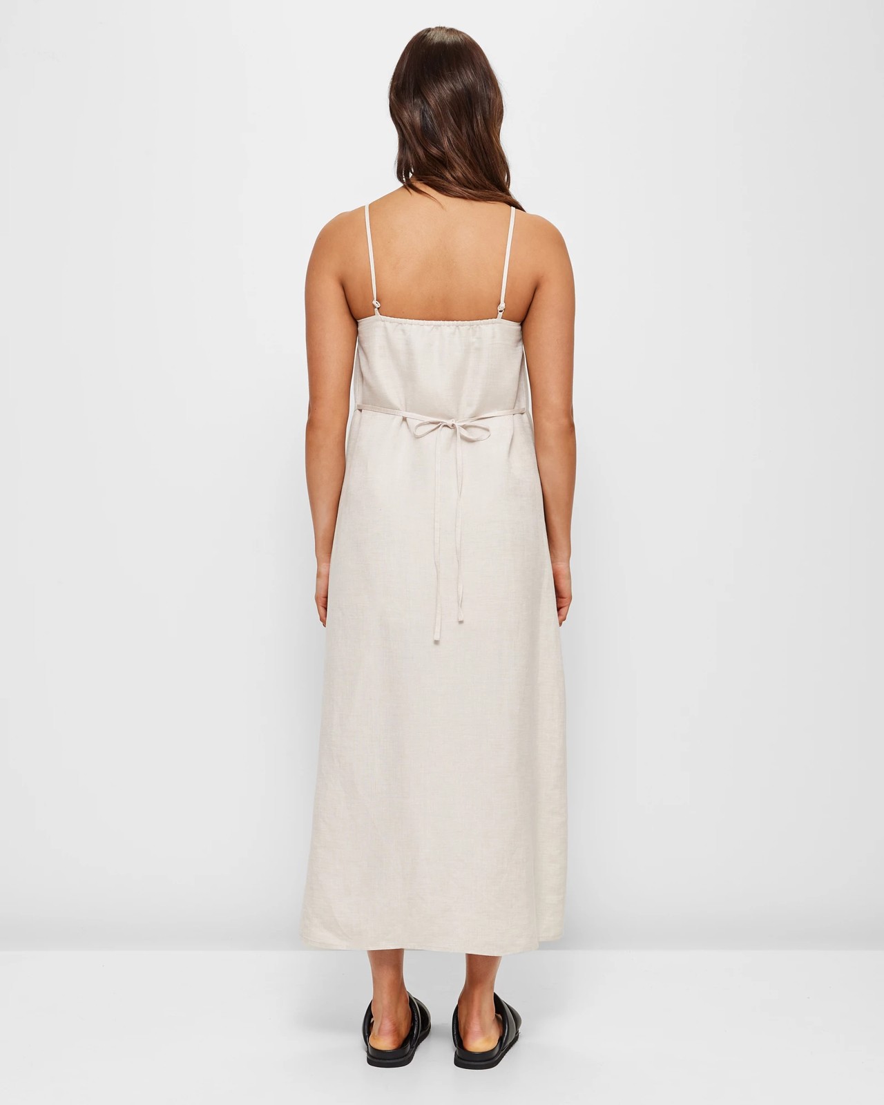 Linen Blend Split Front Midi Dress - Lily Loves 4 of 5