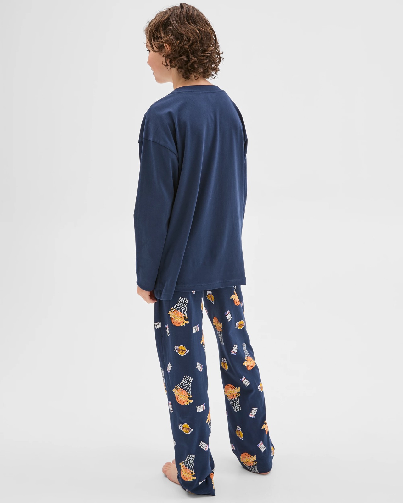 NBA Australian Cotton Jersey Older Boys Oversized Pyjama Set - NBA Lakers 4 of 6