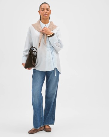 Long Sleeve Tie Voile Shirt
