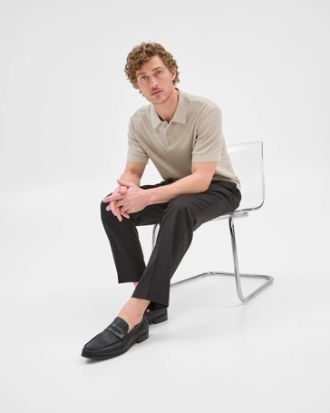Australian Cotton Blend Knit Polo Top - Preview