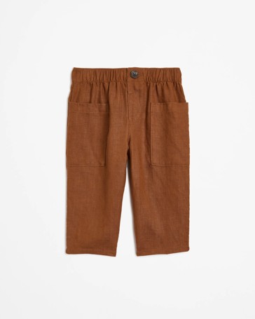 Baby Boys European Linen Pocket Front Pants