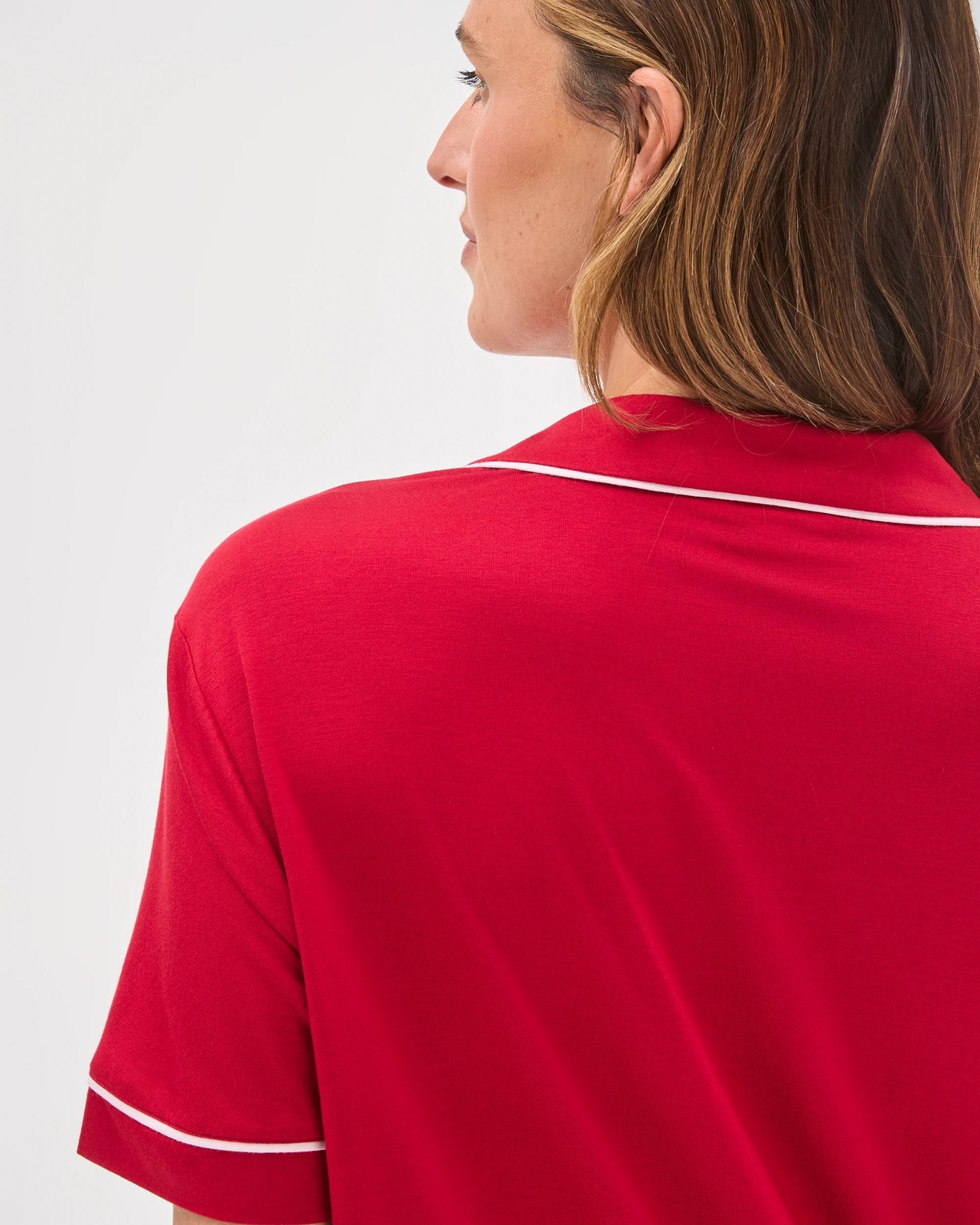 Bamboo Top and Shorts Pyjama Set - Red 6 of 6