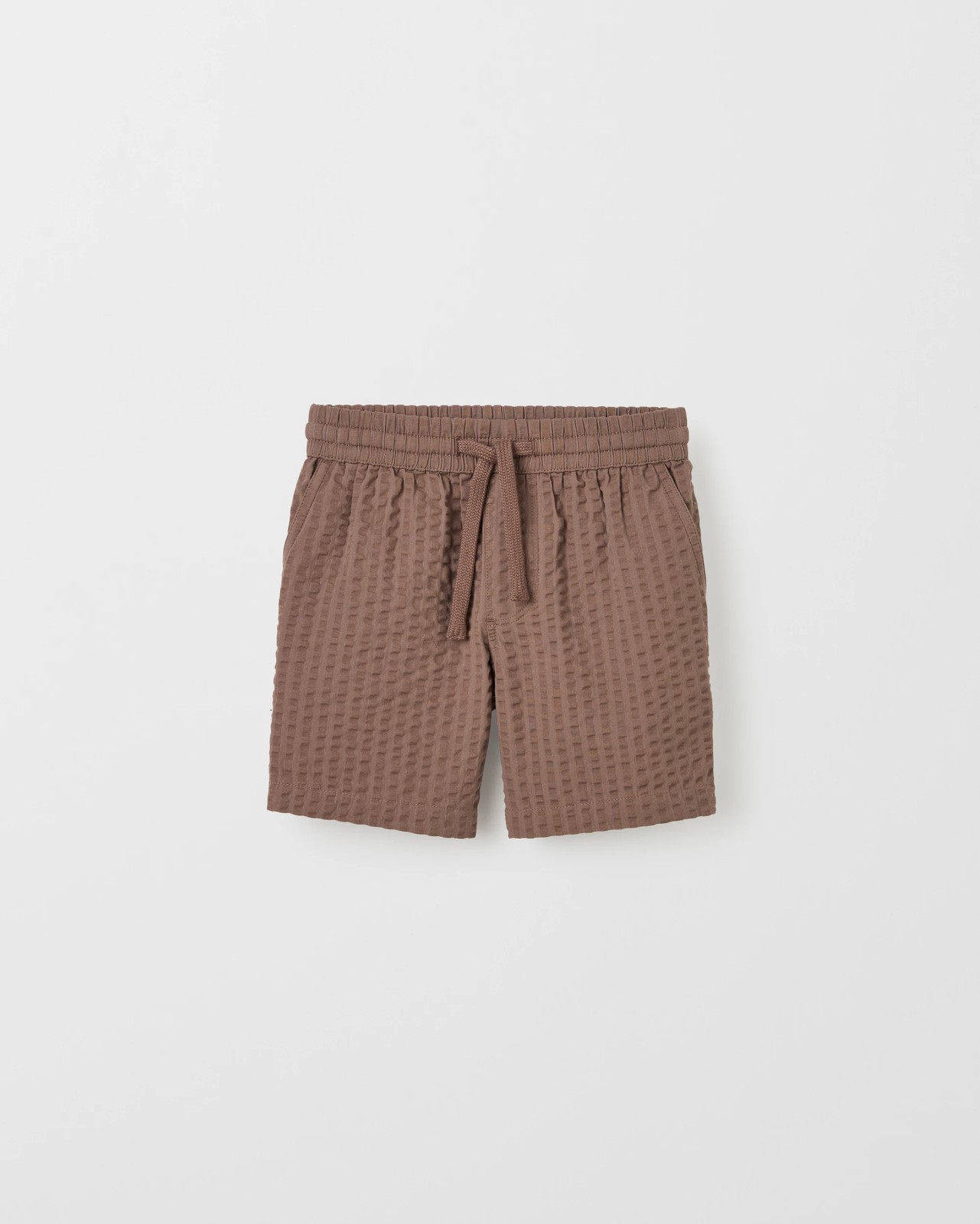 Australian Cotton Seersucker Volley Shorts - Deep Taupe 3 of 4