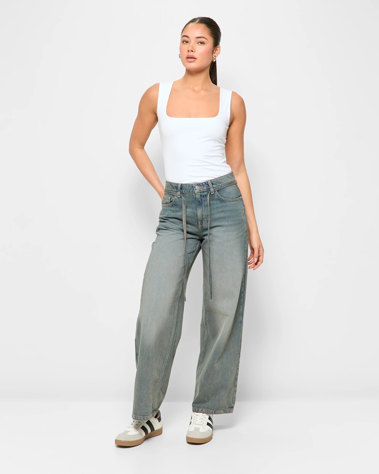 Lily Loves Australian Cotton Double Layer Boat Neck Tank Top - White 2 of 5