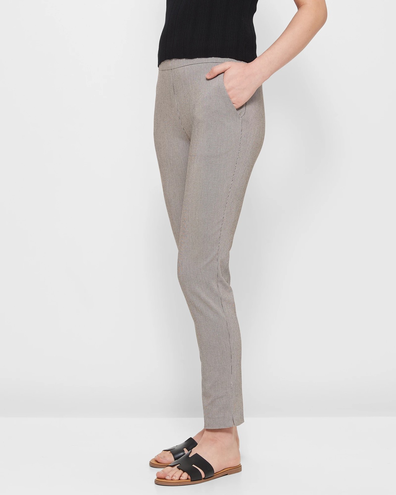 Ankle Length Bengaline Pants - Preview - Choc Geo