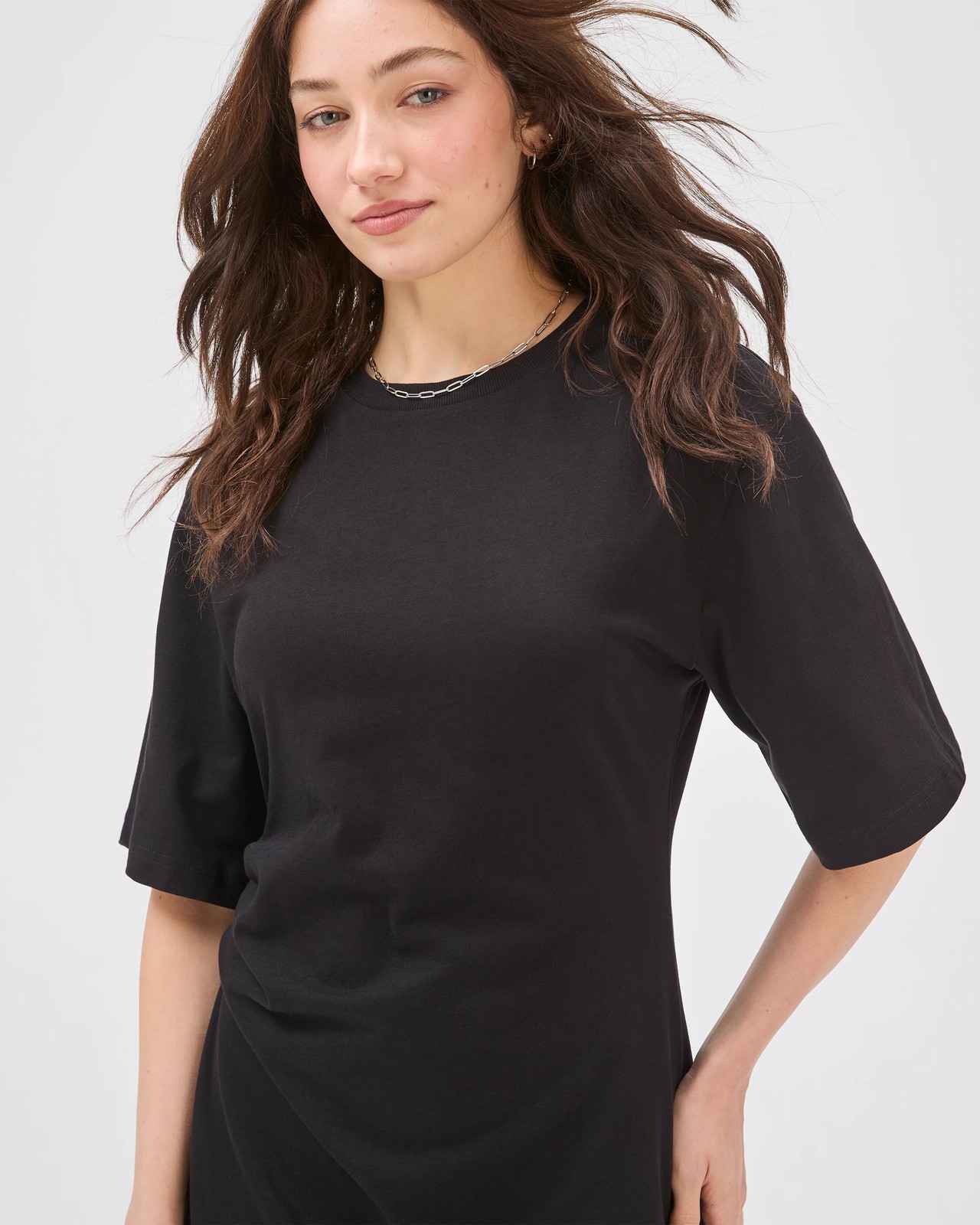 Lily Loves Australian Cotton Mini T-Shirt Dress - Black 3 of 5