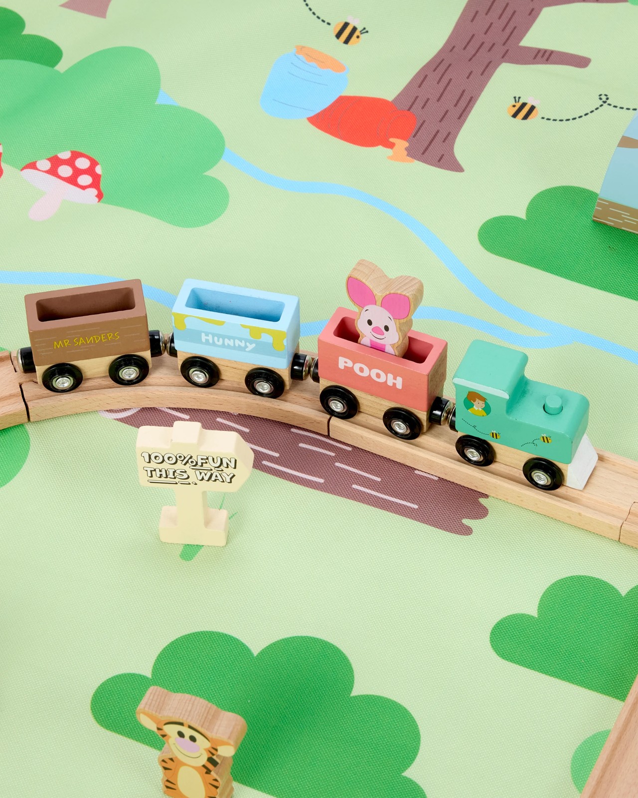 36 Piece Disney Winnie the Pooh Wooden Train Set 4 of 6