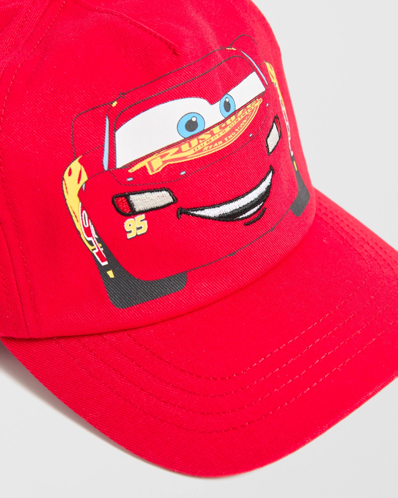 Licensed Disney Pixar Cotton Cars Lightning McQueen Cap 2 of 3