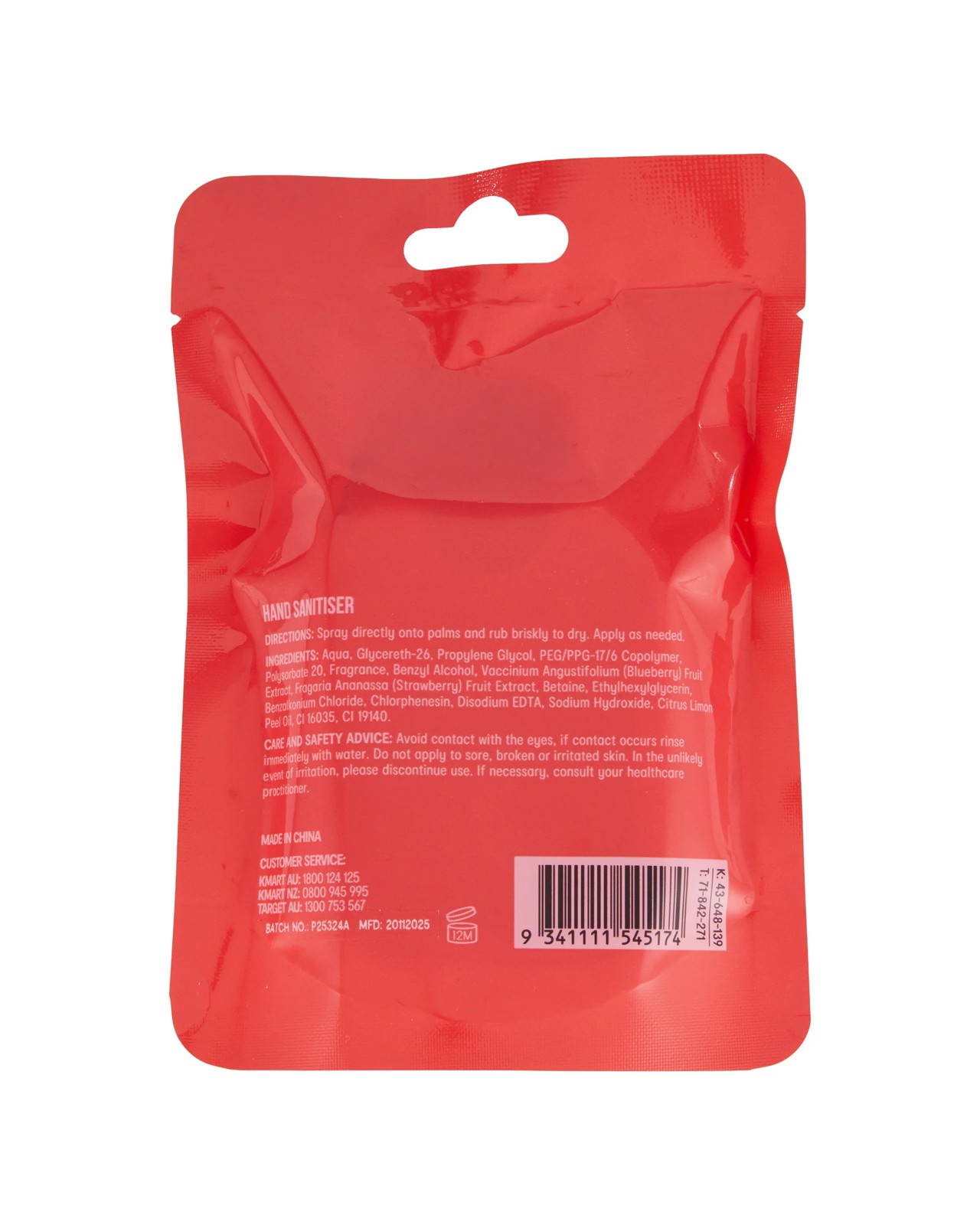 OXX Bodycare Hand Sanitiser 30ml - Mixed Berry Scented 6 of 6