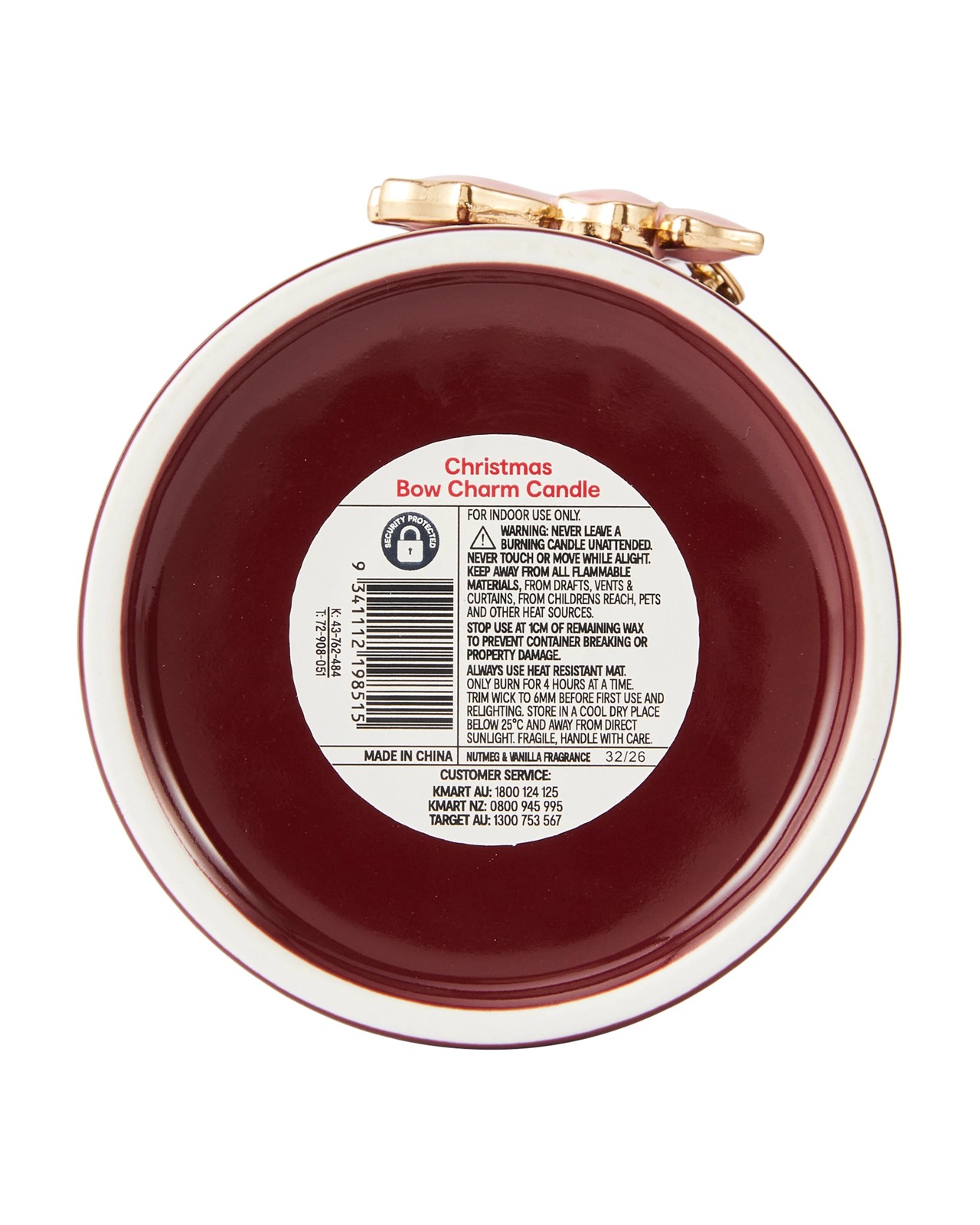Anko Christmas Bow Charm Candle 6 of 6