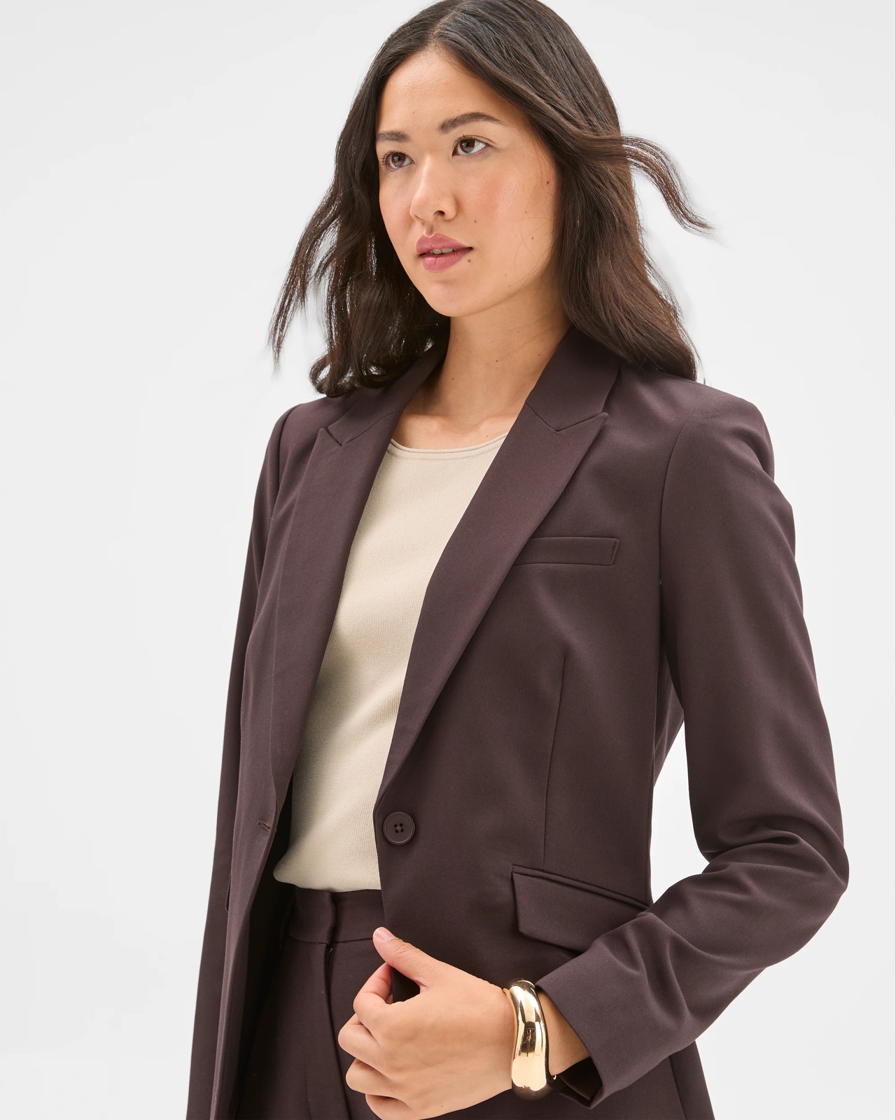 Preview Classic Single Breasted Blazer - Coffee Bean 4 of 5