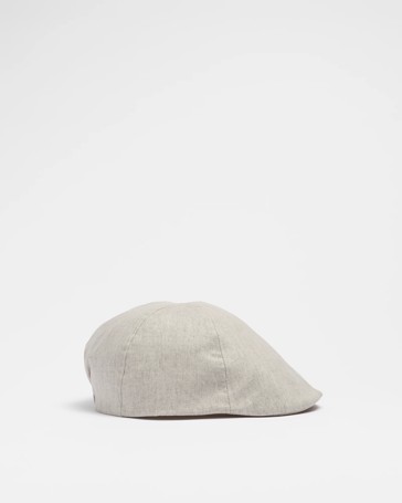 Linen Blend Textured Flat Cap