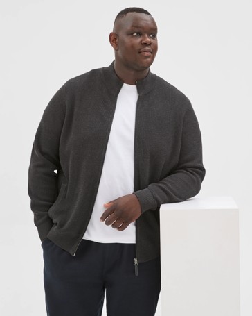 Plus Size Australian Cotton Zip Through Knit Jumper