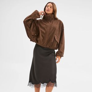 Lily Loves Faux Suede Bomber Jacket product image