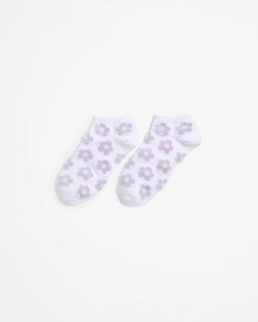 Low Cut Boucle Flower Print Socks - AC-Lab