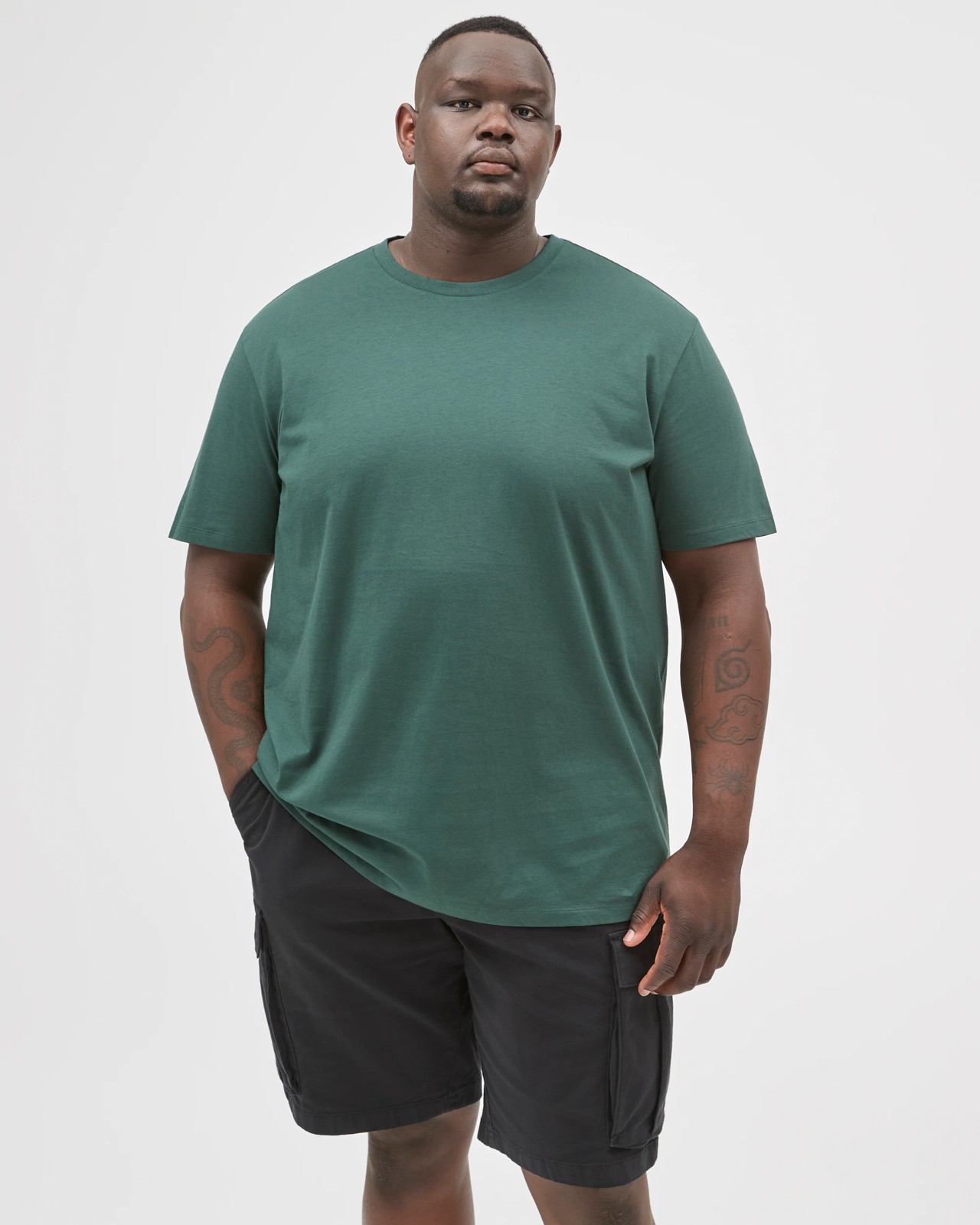 Plus Size Australian Cotton Crew T-Shirt - Green 2 of 6