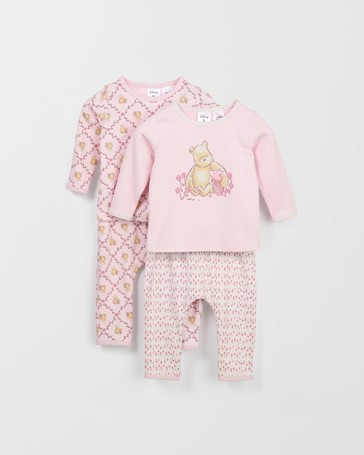 Disney Winnie The Pooh Organic Cotton 2 Pack Baby Pyjama Set