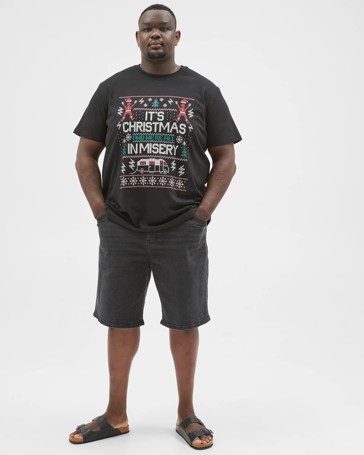 Plus Size Australian Cotton Christmas Print T-Shirt