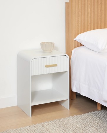 Anko Luna Bedside Table - White
