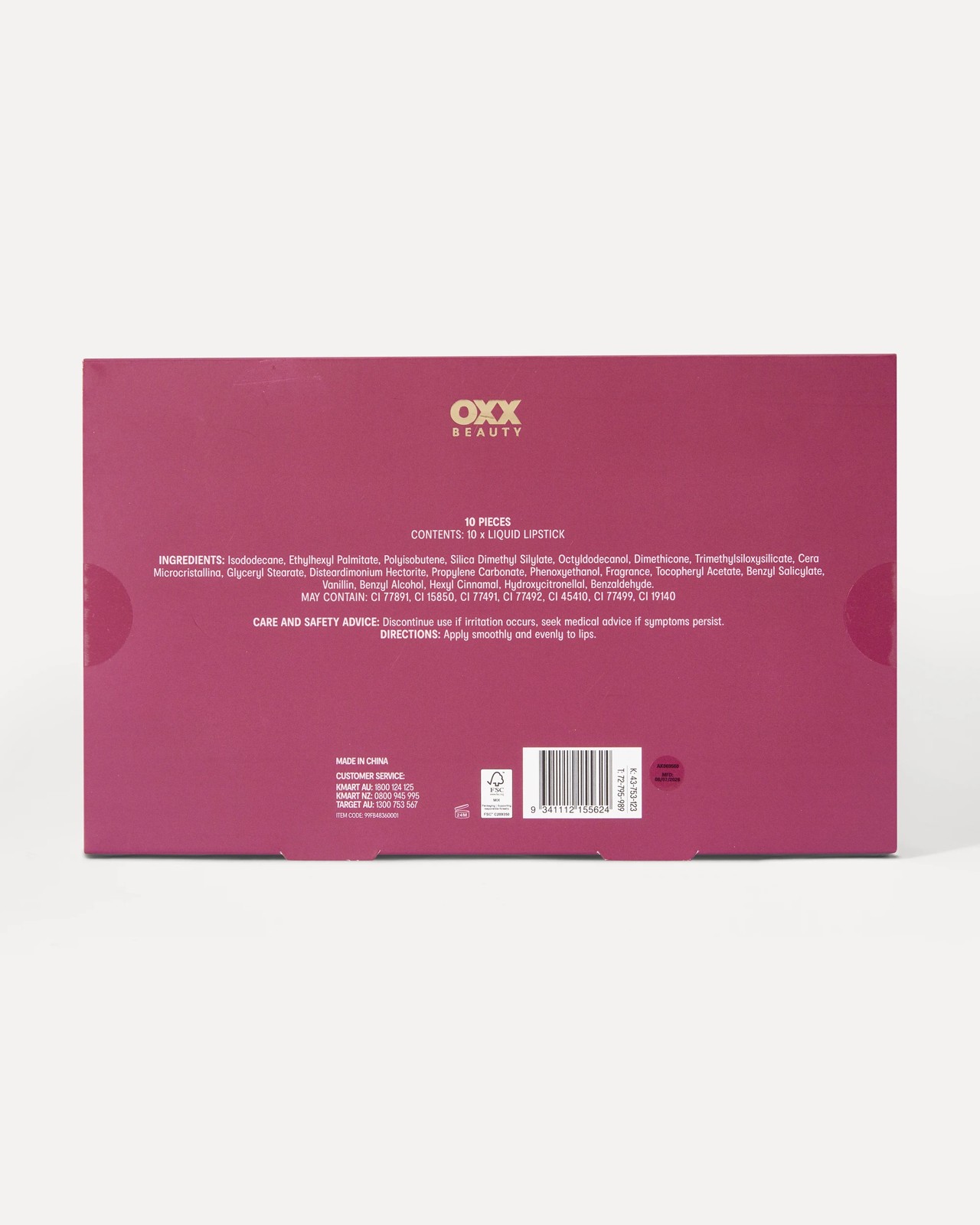 OXX Beauty Piece Perfect Pout Liquid Lipstick Set 5 of 5
