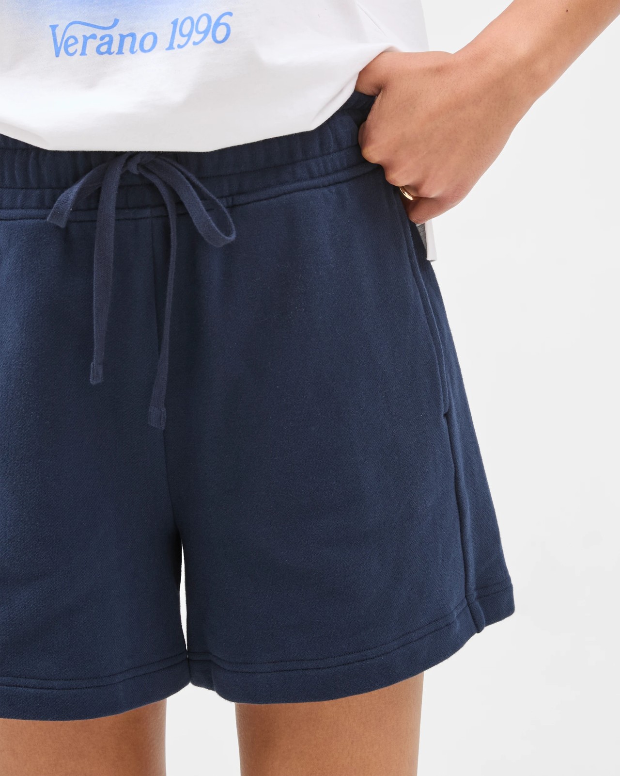 Australian Cotton Jersey Pull On Shorts - Navy Blazer 5 of 6