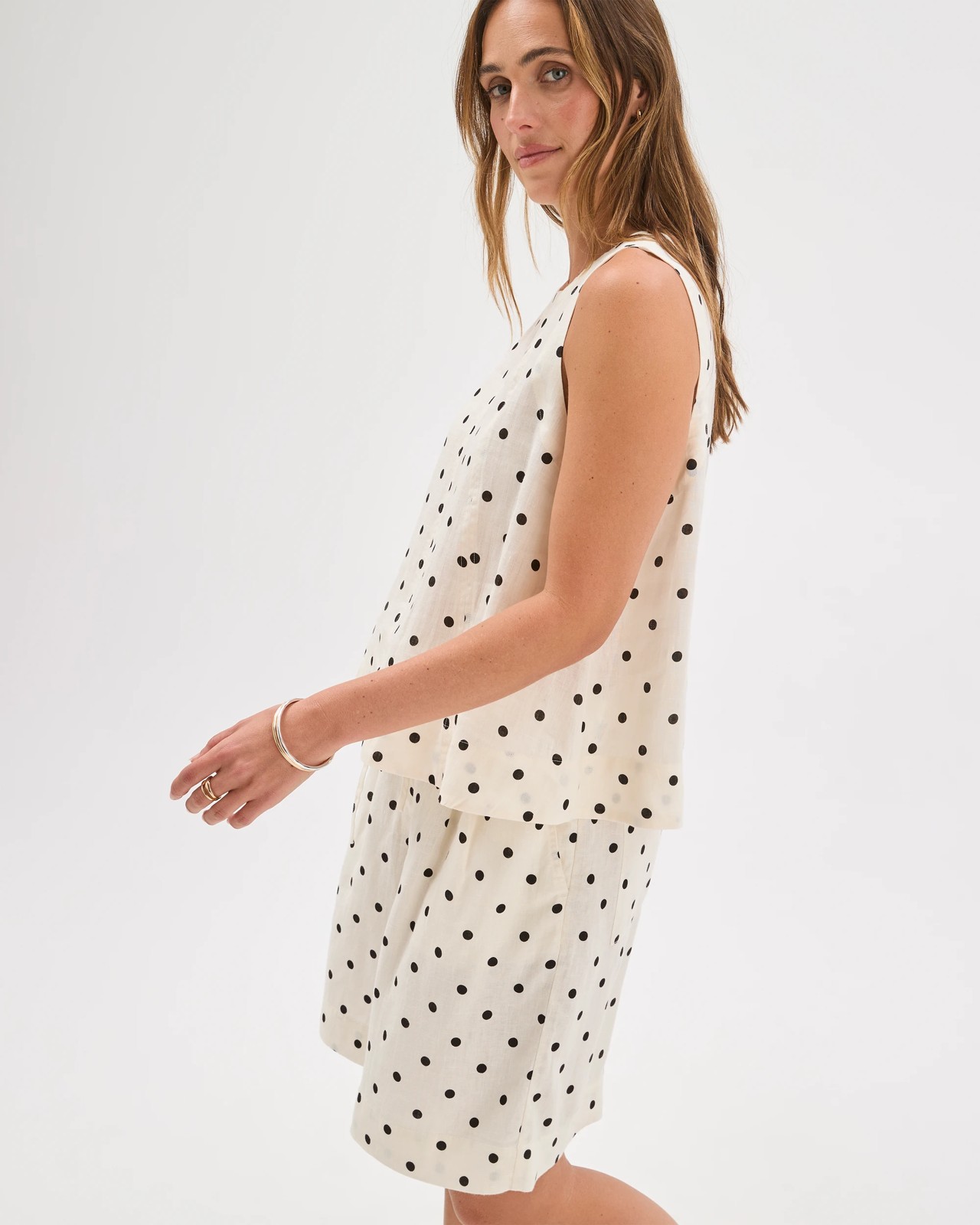 European Linen Bermuda Shorts - Spot Print 5 of 6
