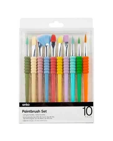 Anko 10 Pack Paintbrush Set