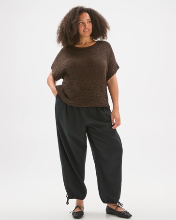 Plus Size Australian Cotton Blend Tape Yarn Knit T-Shirt