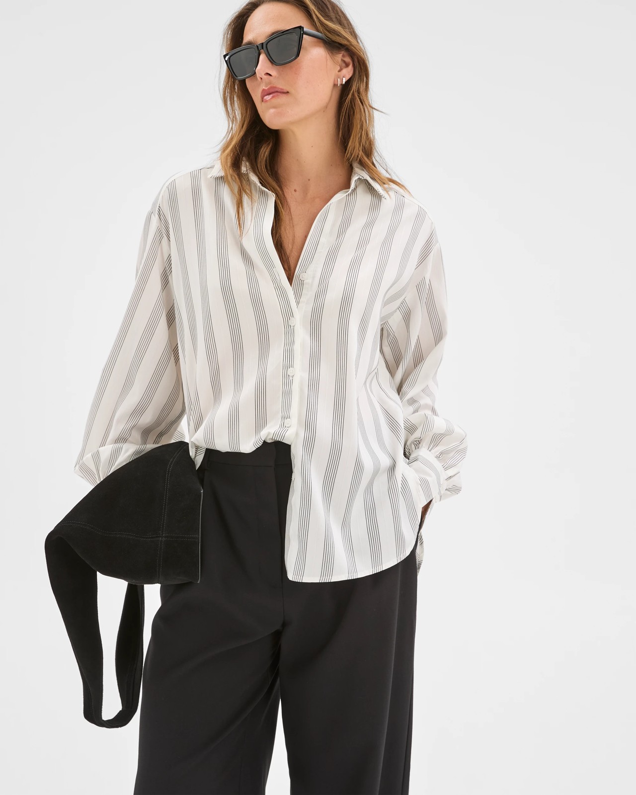 Preview Balloon Sleeve Shirt - White Stripe 2 of 6