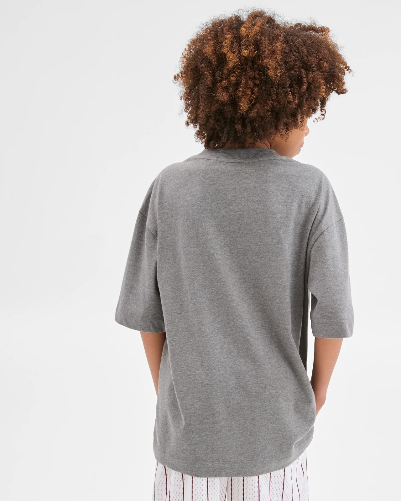 Australian Cotton Oversized Sports Tape T-Shirt - Grey 4 of 6