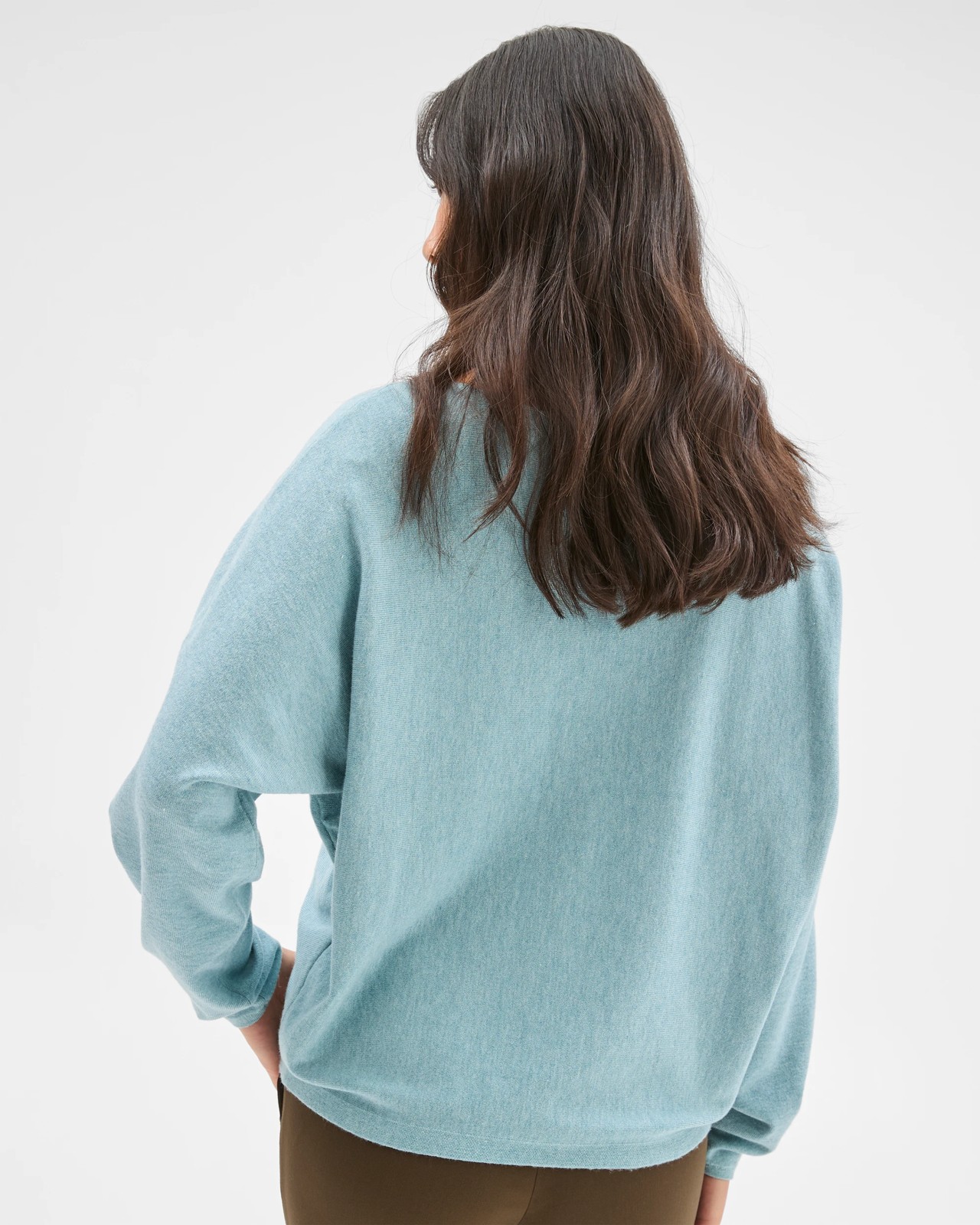 Preview Dolman Sleeve Boat Neck Knit Sweater - Arctic Blue 6 of 6