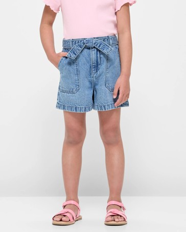 Tie Front Denim Shorts