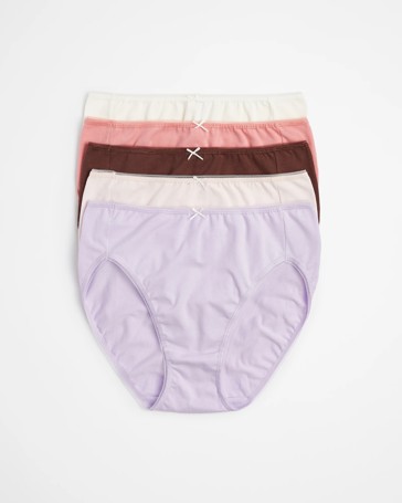 5 Pack Cotton/Elastane High Cut Briefs