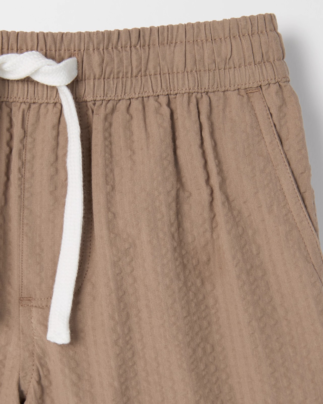 Australian Cotton Seersucker Volley Shorts - Tan 2 of 2